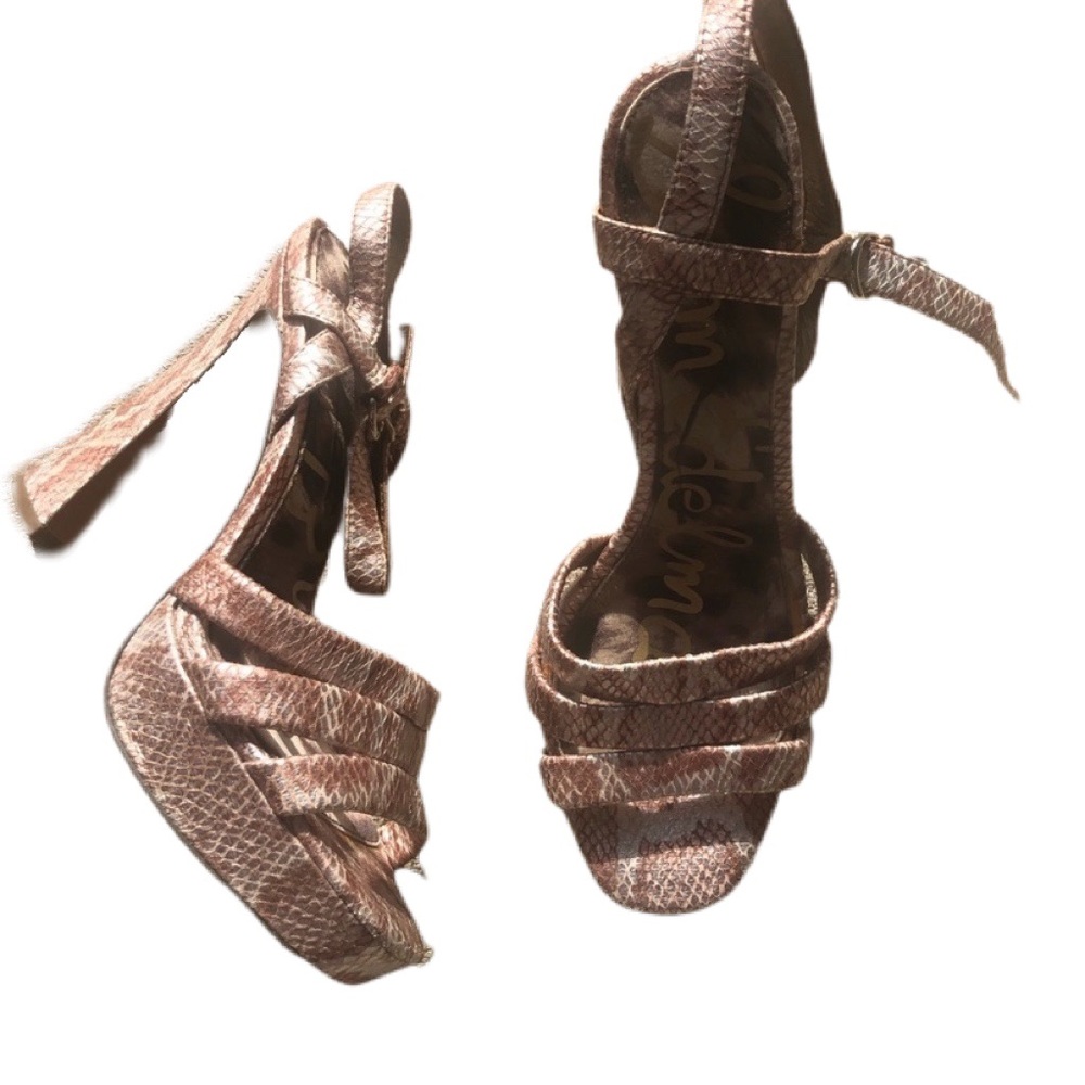 Sam Edelman snakeskin chunky heels